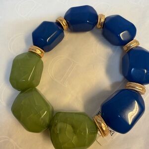 Elegant Blue and Green Beaded Bracelet